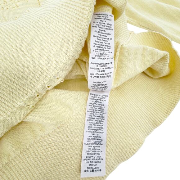 TORY BURCH Heart Pointelle Sweater in Sweet Butter L - Picture 8 of 11